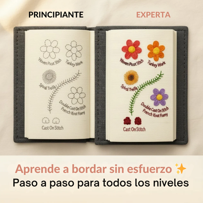 Libro de Bordado Antiestrés: Kit Completo con 60+ Diseños